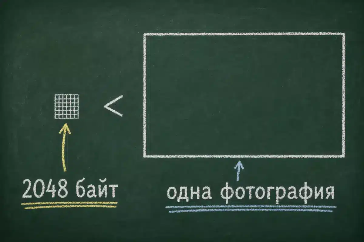 Вся память Денди — 2048 байт: маленький прямоугольник рядом с огромным современным объёмом